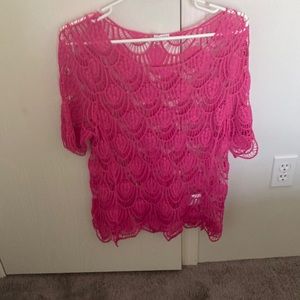 Beautiful Pink lace top with pink camisole.  Size M.  Like new never worn.